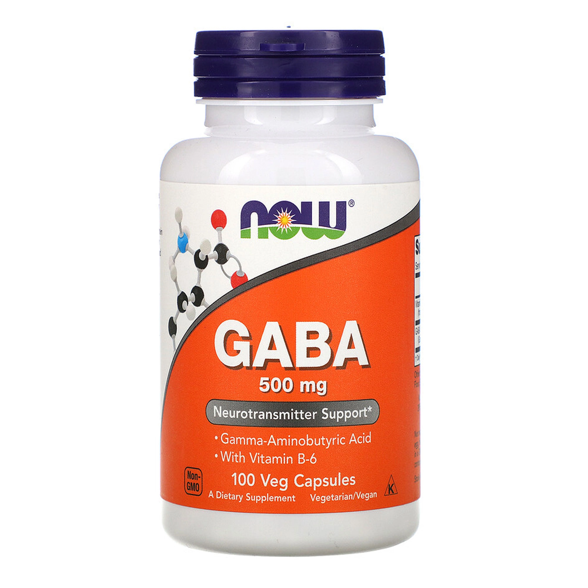 NOW Foods GABA with Vitamin B-6 500 mg, 100 kapsula (00087) sotib olish