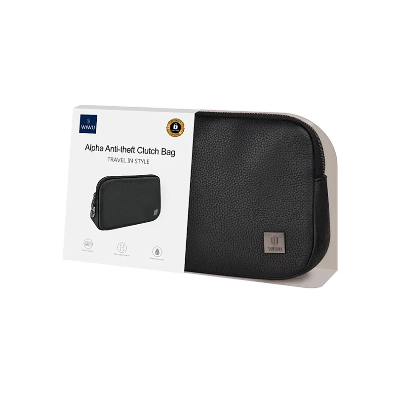 WiWU Alpha Clutch yo‘l sumkasi, charm, suv o‘tkazmaydigan O'zbekistonda