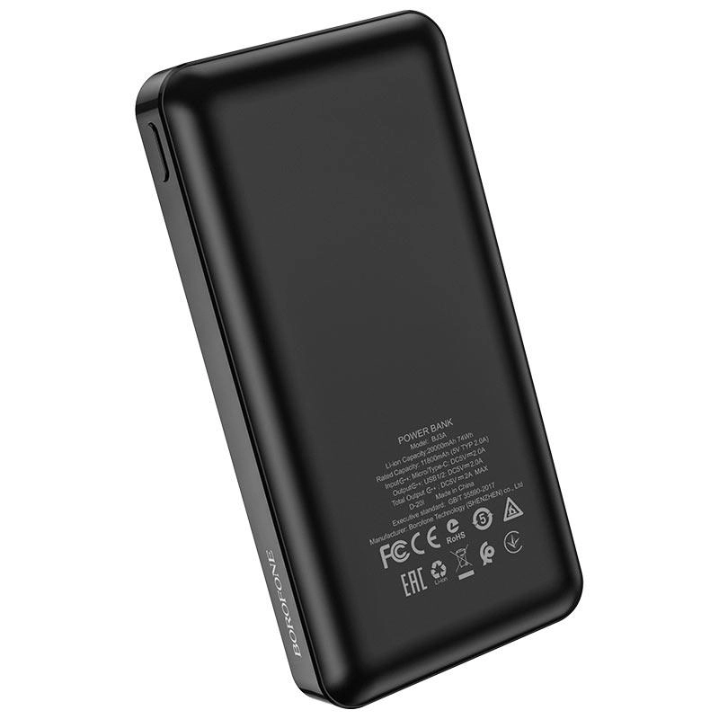 Портативный аккумулятор Borofone BJ3A Minimalist 20000mAh Черный в Узбекистане
