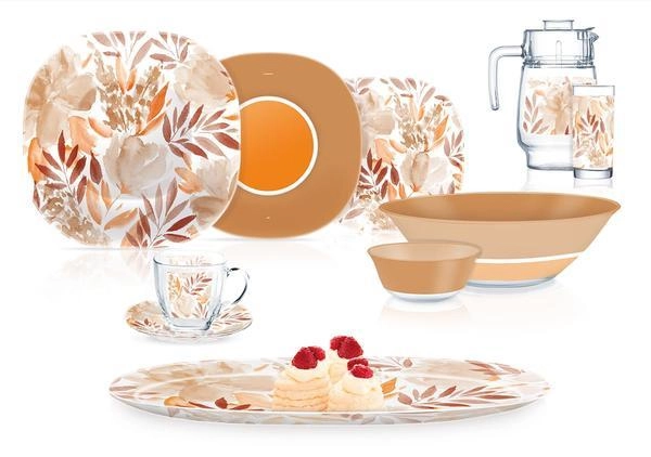 Luminarc Carina FlowerPad Brown 46 buyumli dasturxon servizi sotib olish