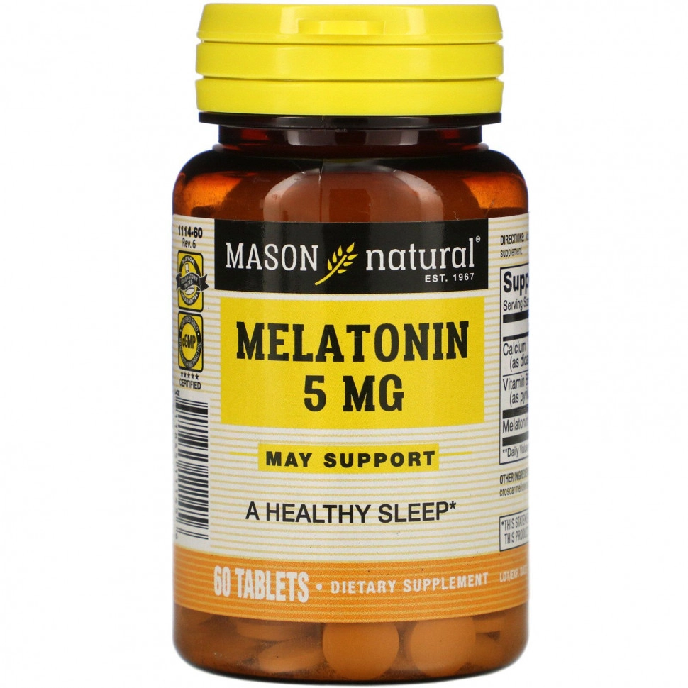 Mason Natural Melatonin 5 mg, 60 ta tabletka (11145) sotib olish