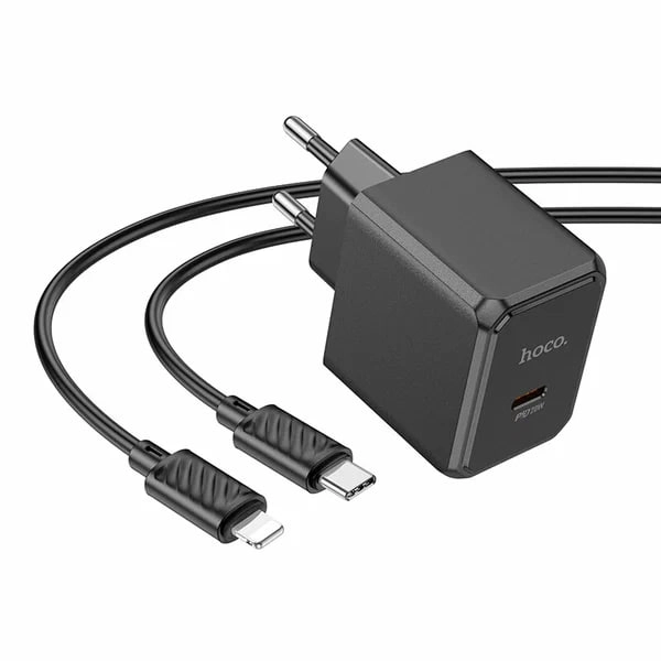 Hoco CS13A Type-C to Lightning  kabelli qora zaryadlash qurilmasi arzon