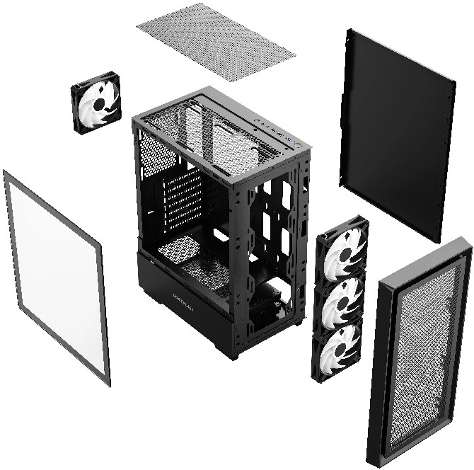 PowerCase Mistral AY4B ARGB CMAYB-A4 kompyuter korpusi  Black narxi