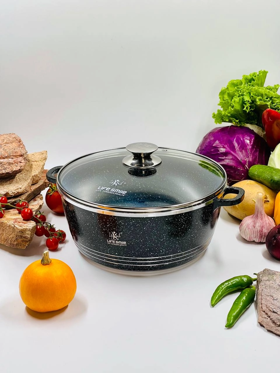 Shisha qopqoqli qozon Life Smile 24sm 4,1l , Black sotib olish