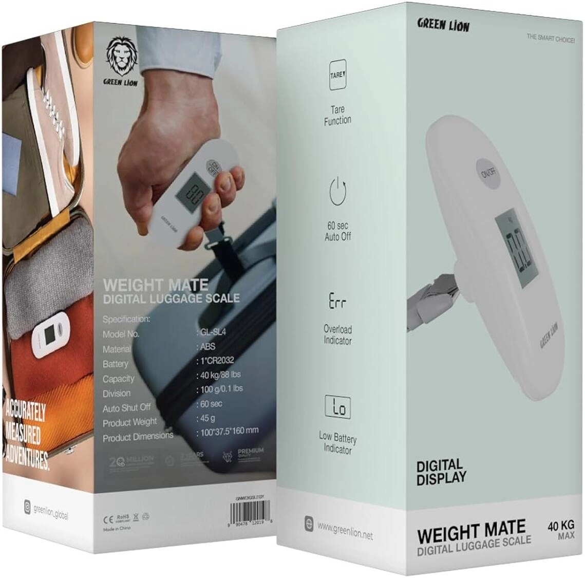 Цифровые весы для багажа Green Lion Weight Mate, грузоподъемность 40 кг / 88 фунтов онлайн