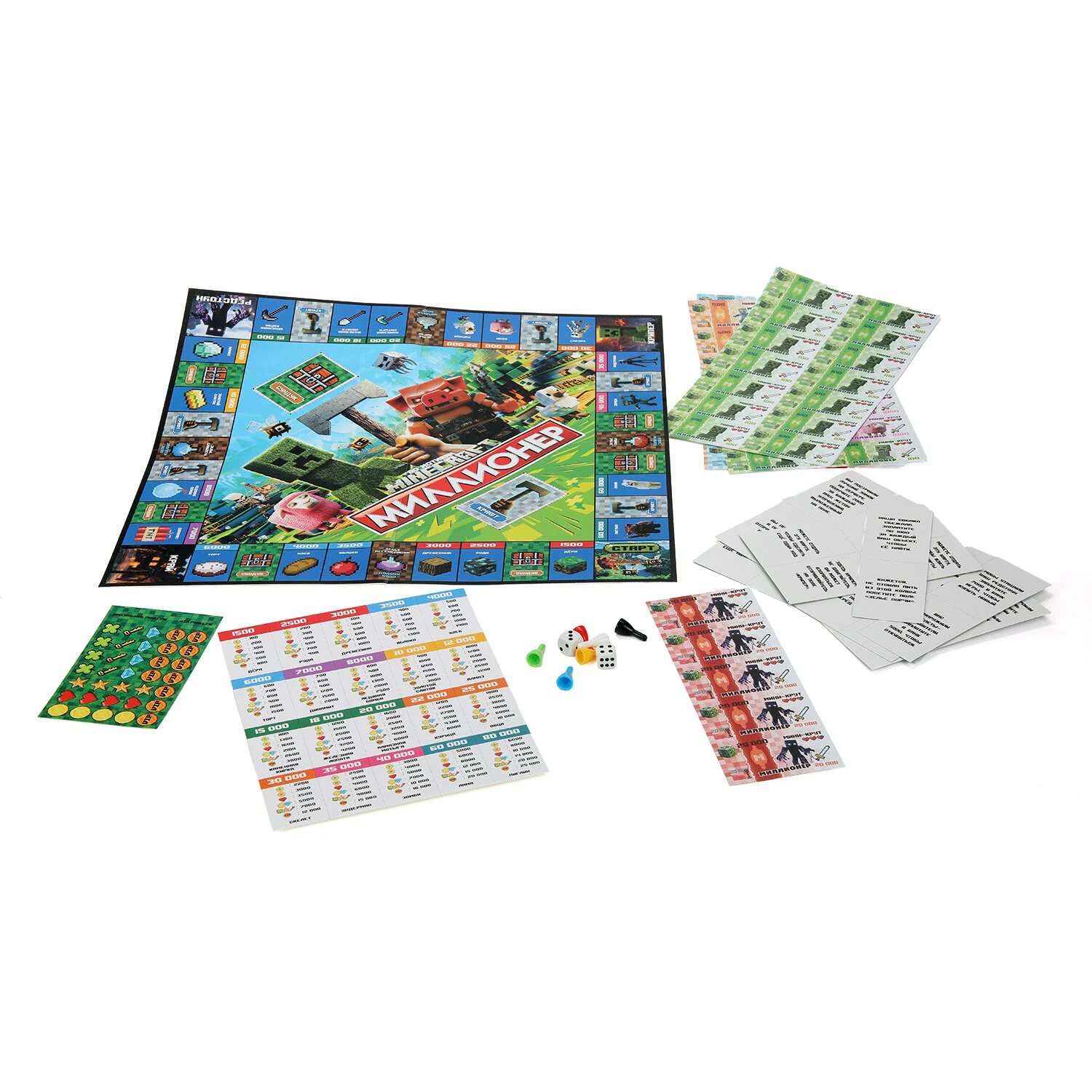 Stol biznes-o‘yini: Minecraft motivlari asosidagi. Millioner rasm bilan