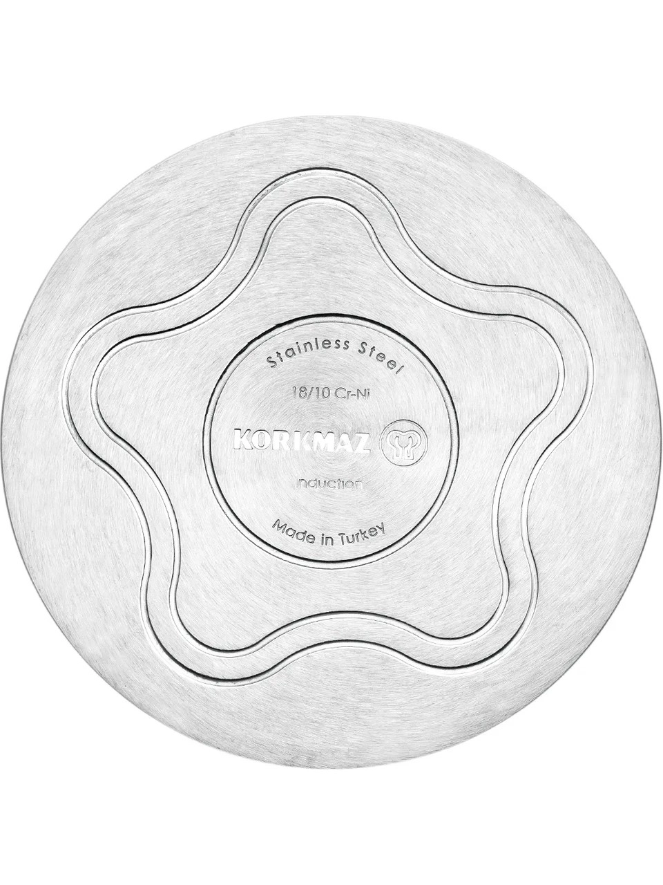 Korkmaz Tombik 18 sm 2.5 l zanglamaydigan po‘lat, ko‘p qatlamli kapsulali taglik, kostryulkasi (A1072) , Silver O'zbekistonda