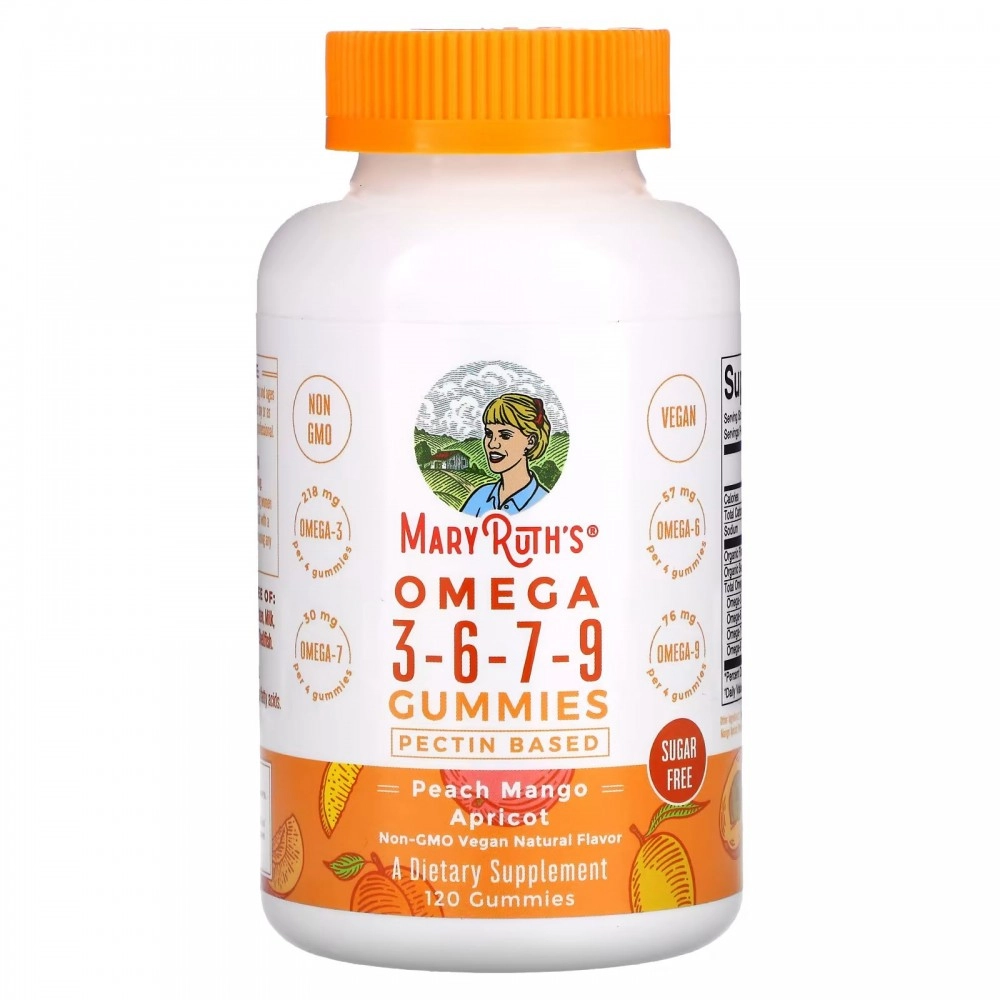 MaryRuth Organics Омега 3-6-7-9, Персик-Манго-Абрикос, 120 жевательных таблеток (00806) купить