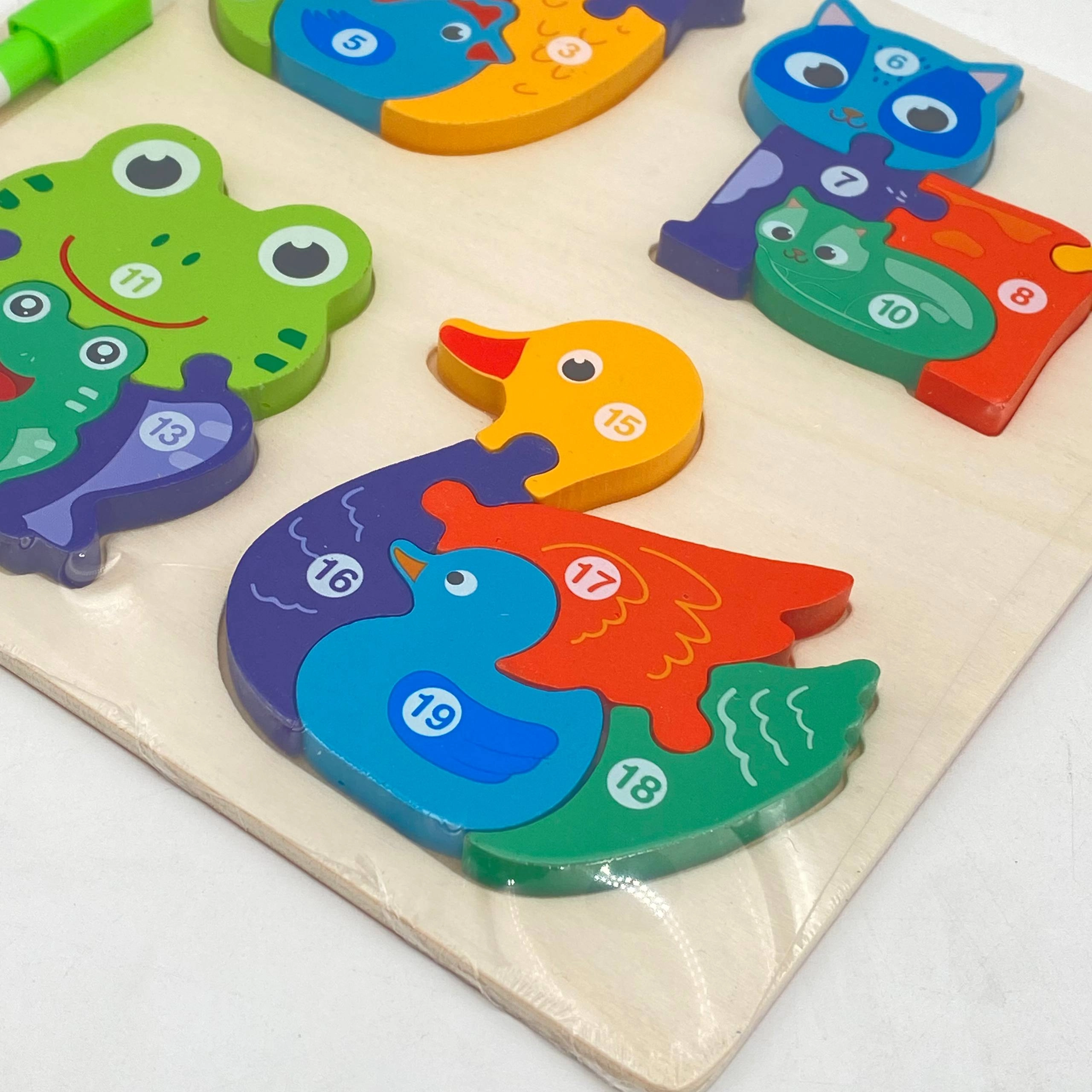 Taxta pazl: Tovuq, mushuk, qurbaqa, o'rdak arzon