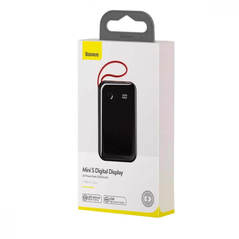 Baseus Mini S Digital Display 15W 10000mAh (With iP cable) tashqi akkumulyatori bo'lib to'lash
