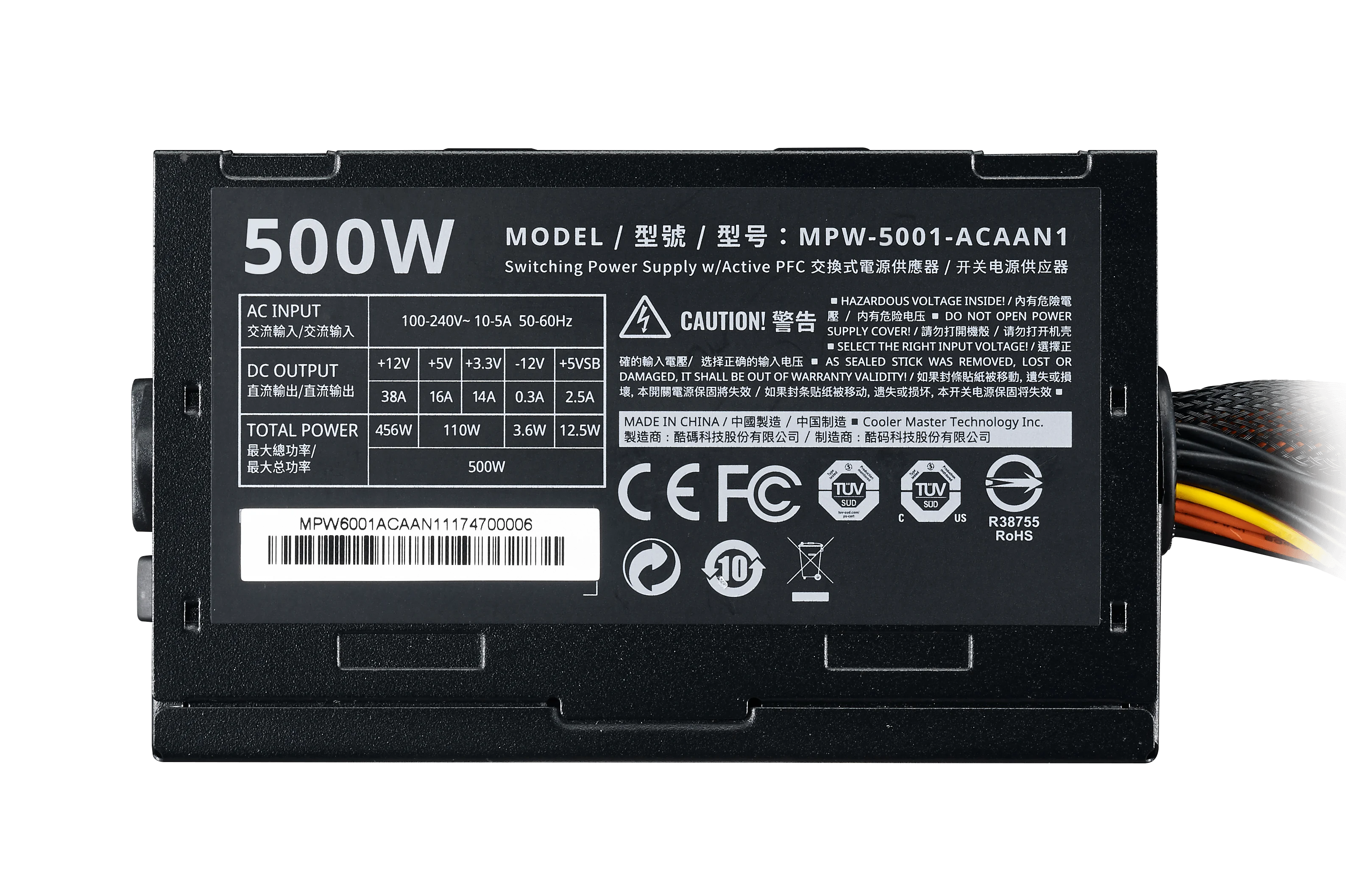 Quvvat bloki Cooler Master Elite 500W - V3 bo'lib to'lash