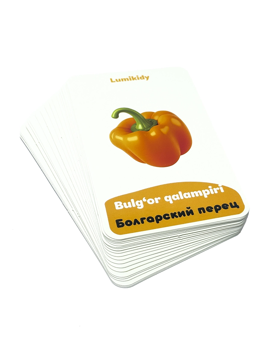 Bolalar rivojlanishi uchun kartochkalar: Sabzavotlar- Овощи (rus tilida) narxi