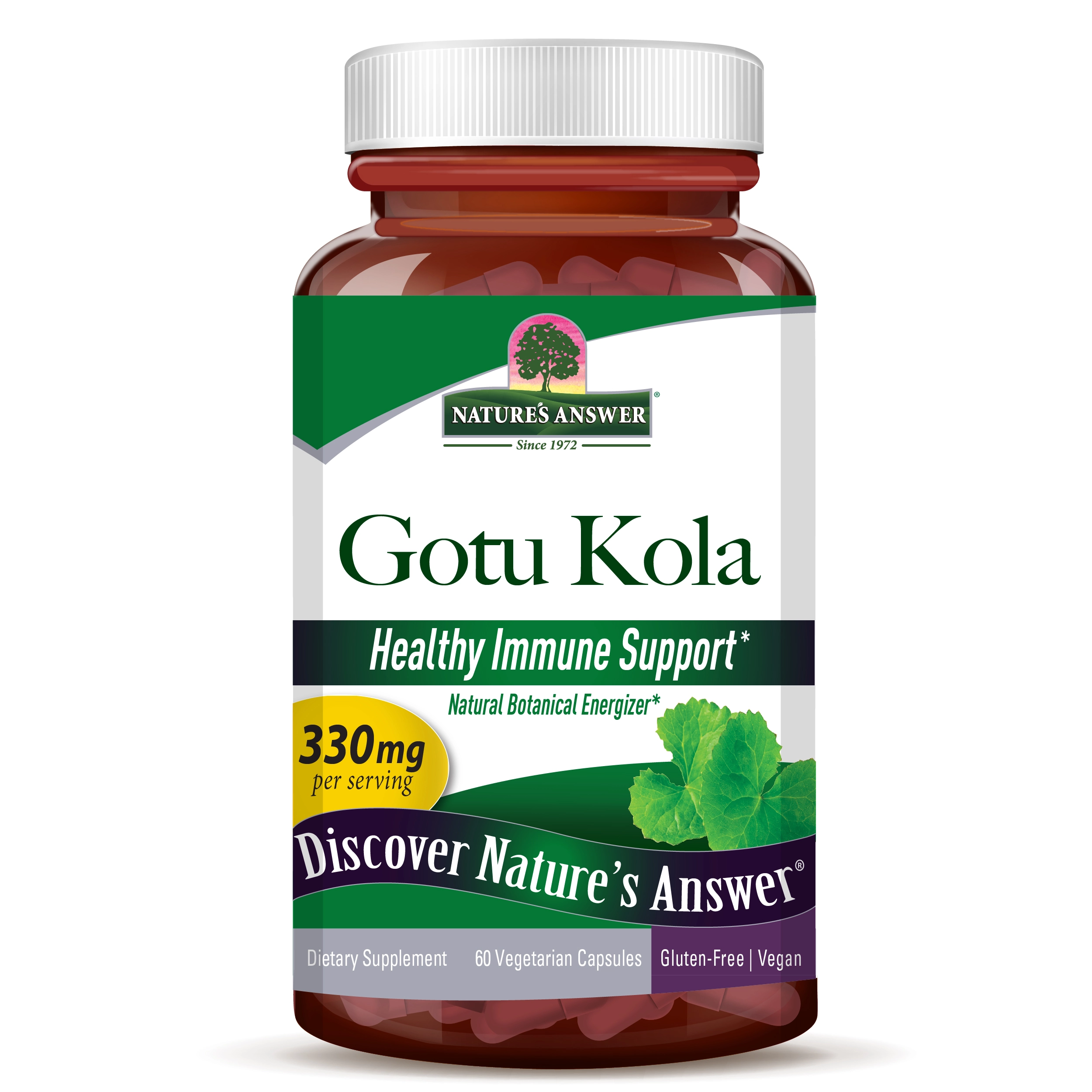 Nature's Answer Gotu Kola Standartlashtirilgan 60 ta vegetarian kapsula sotib olish