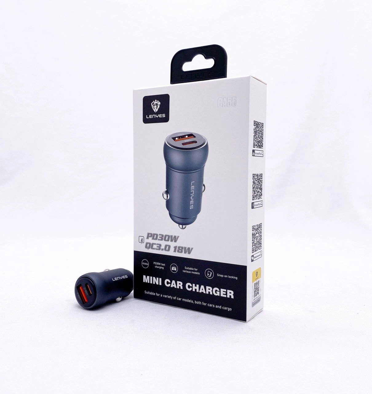 LENYES USB/PD CA55 18W avtomobil zaryadlovchi arzon