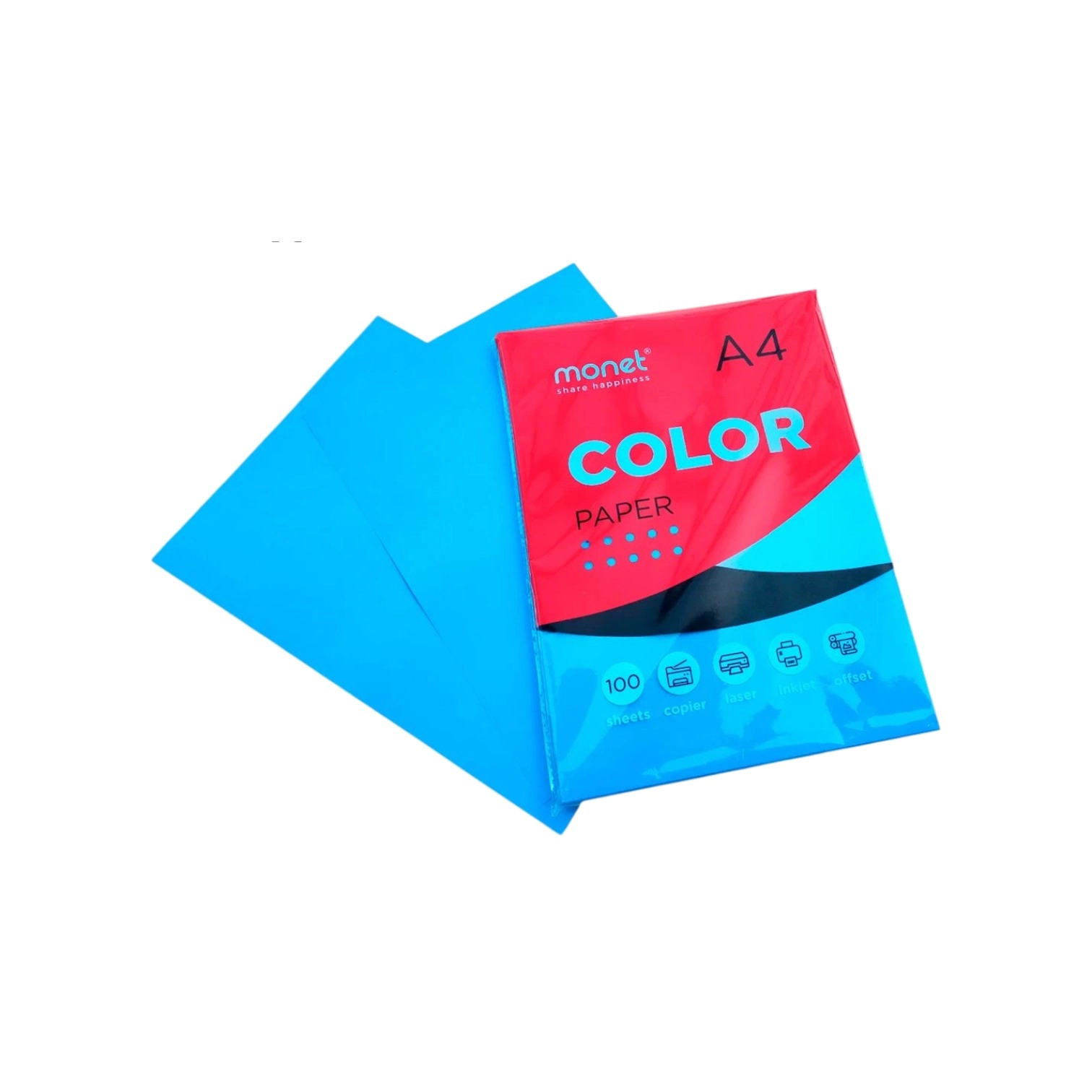 Цветная бумага синяя A4 2CP007 (100 шт) купить