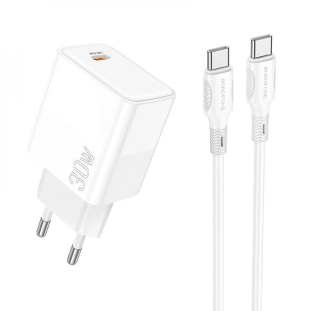 Borofone BA77A Insightful PD / QC 30W Type-C to Type-C  oq tarmoq zaryadlovchi O'zbekistonda
