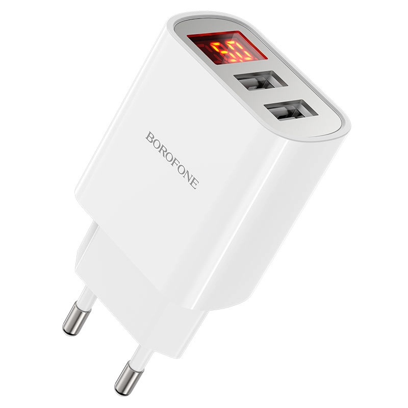 Borofone Led 2USB Type-C 2x1 zaryadlash moslamasi kabeli bilan sotib olish