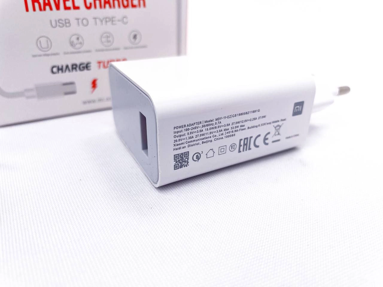 Xiaomi 27W original tez zaryadlovchi adapteri, oq sotib olish