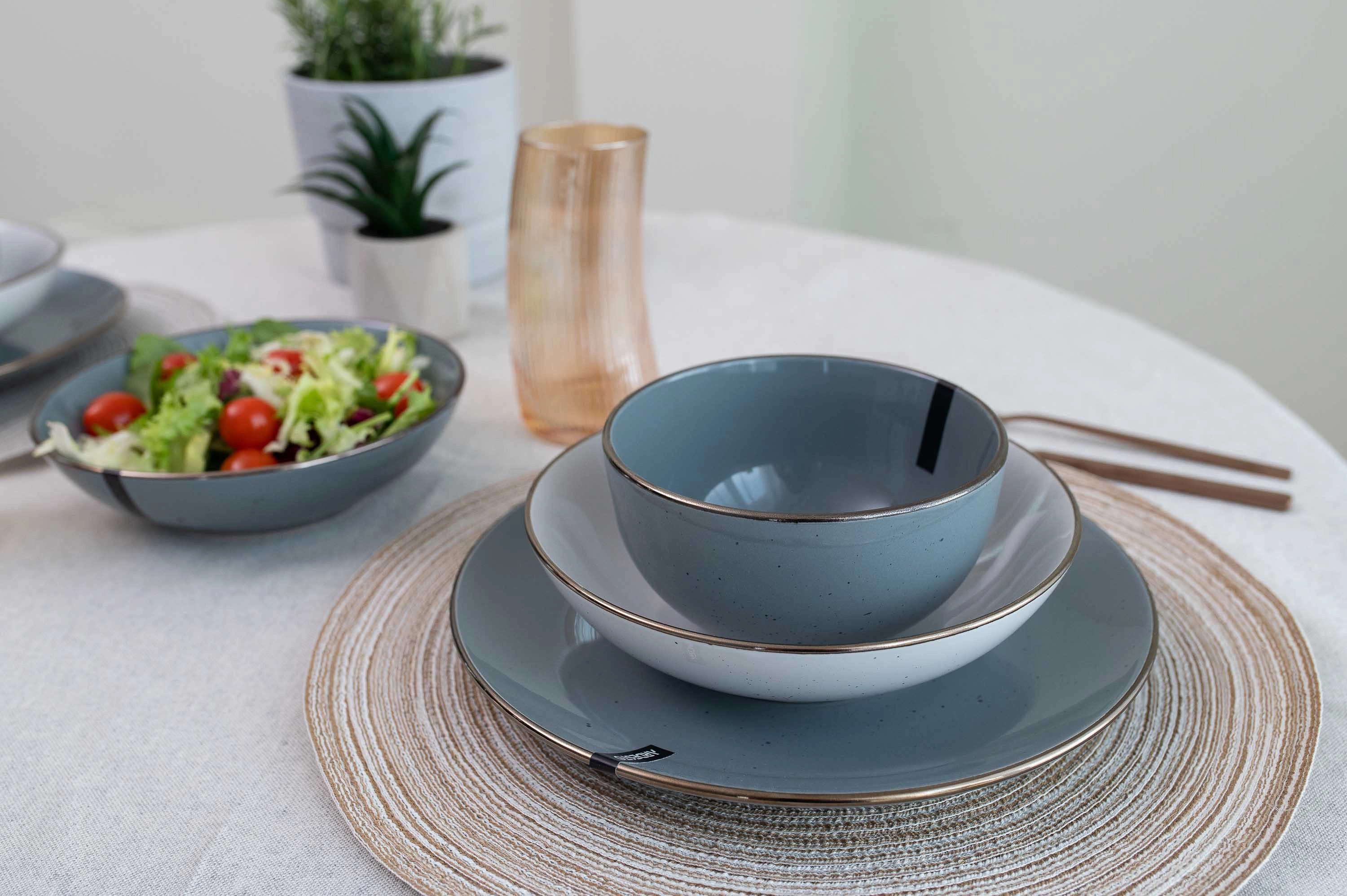 Komplekt 6 dona. Ardesto Bagheria Grey salatlik, 14 sm, keramika, kulrang (AR2914GREY_6) arzon