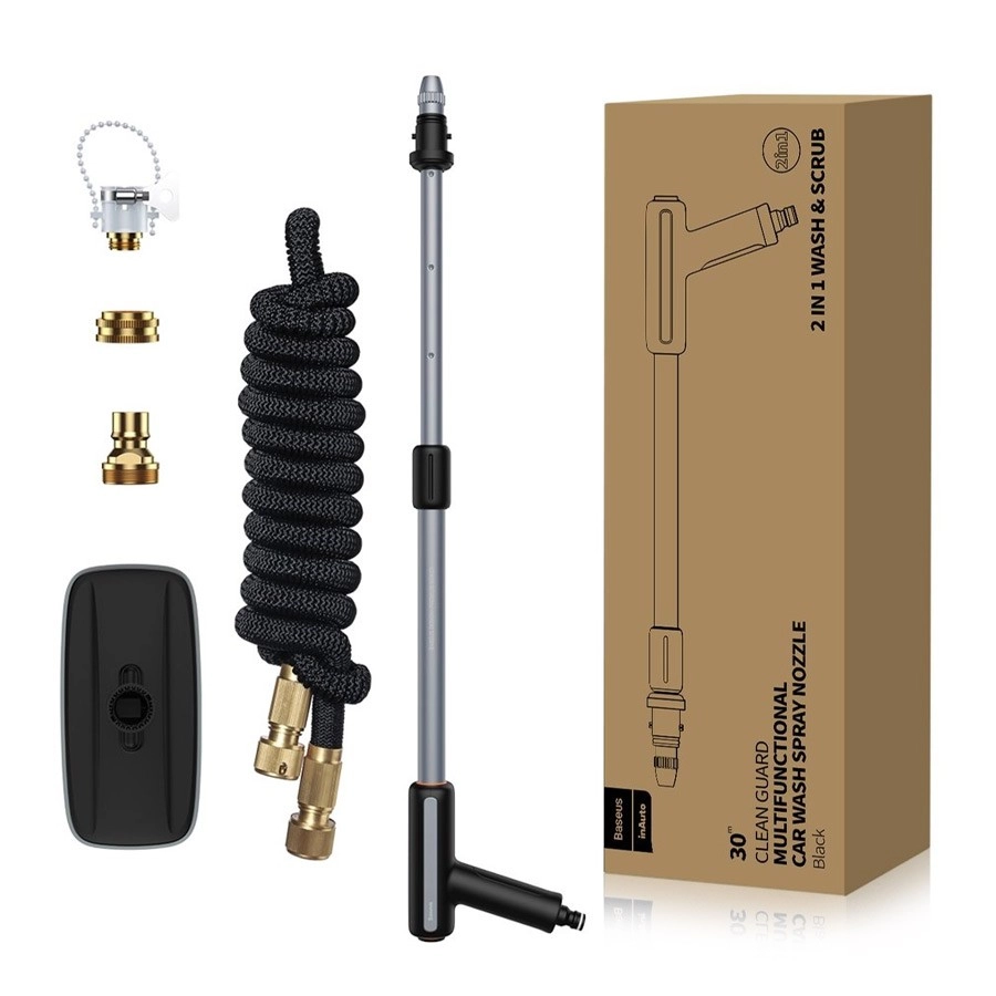 Пистолет для мойки Baseus Clean Guard Multifunctional Car Wash Spray Nozzle 30m Black CRXC01-G01 (Black) недорого