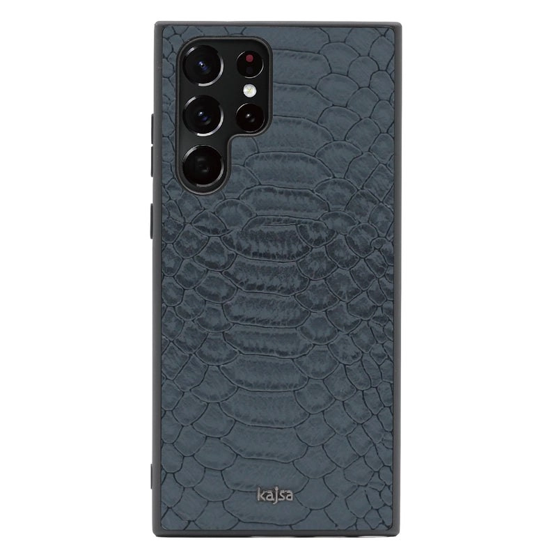 Samsung Galaxy S23/S23 Ultra uchun Kajsa Snake Pattern qora g'ilofi sotib olish