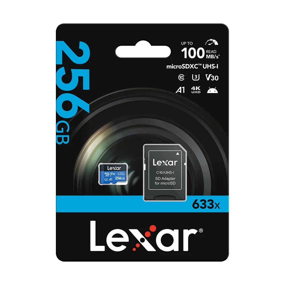Lexar 256GB MicroSDXC 633x Class 10 xotira kartasi sotib olish