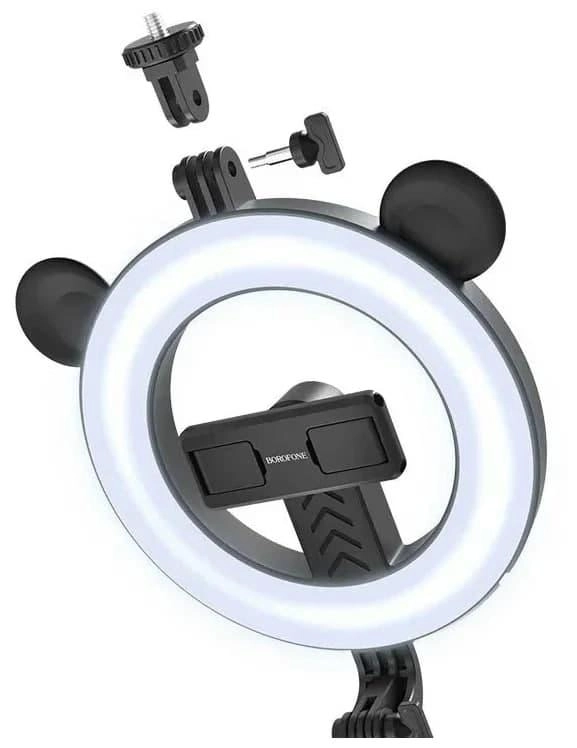 BOROFONE BY6 Bluetooth (selfi uchun monopod+ tritop+chiroq) qora monopod tutqichi arzon
