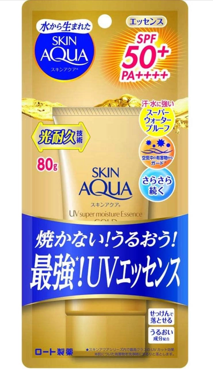 Корректирующая защита от солнца Skin Aqua Tone Up UV Essence SPF50+/PA++++ , 80гр, Rohto (Gold) купить