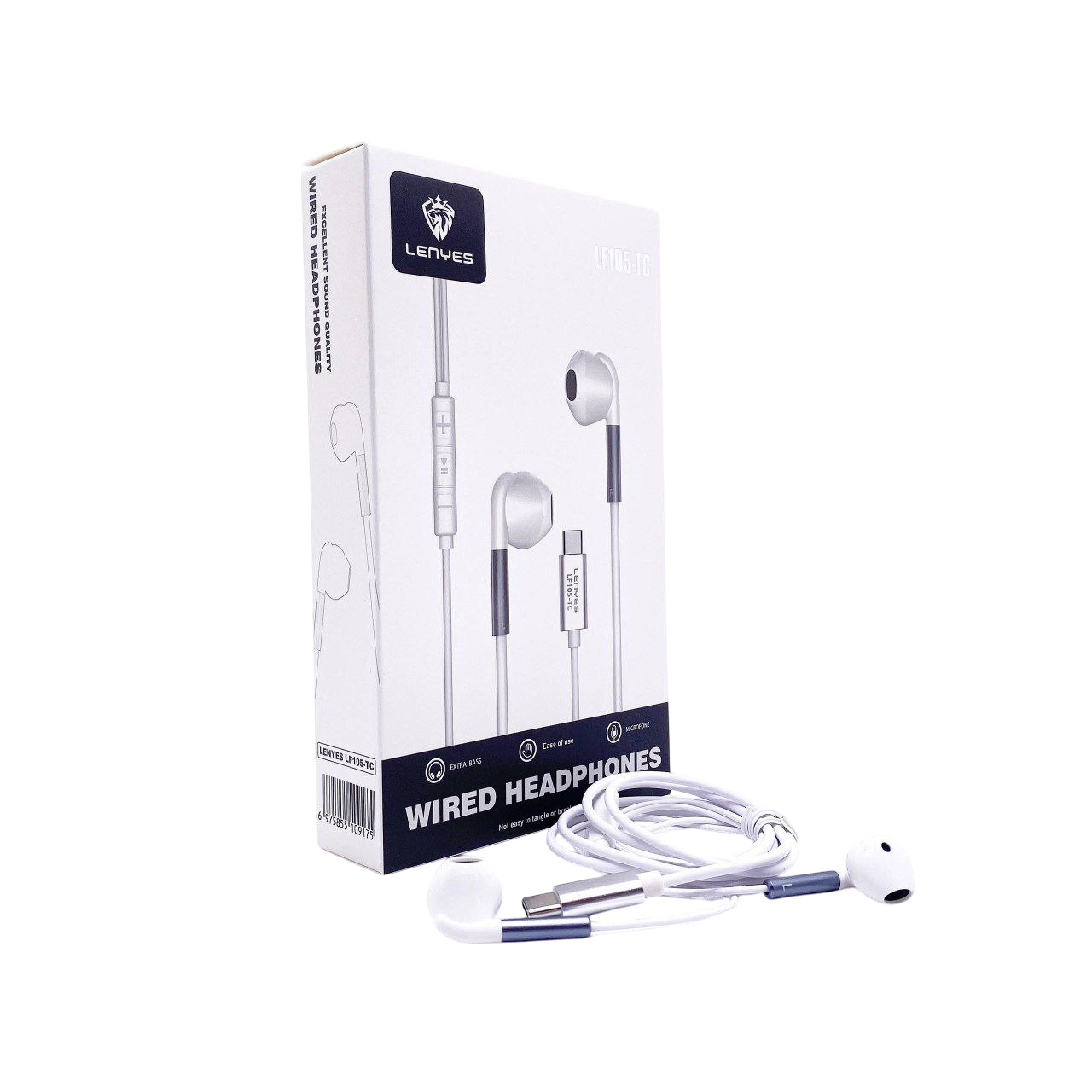 Lenyes LF105 Type-C quloqchinlari White bo'lib to'lash