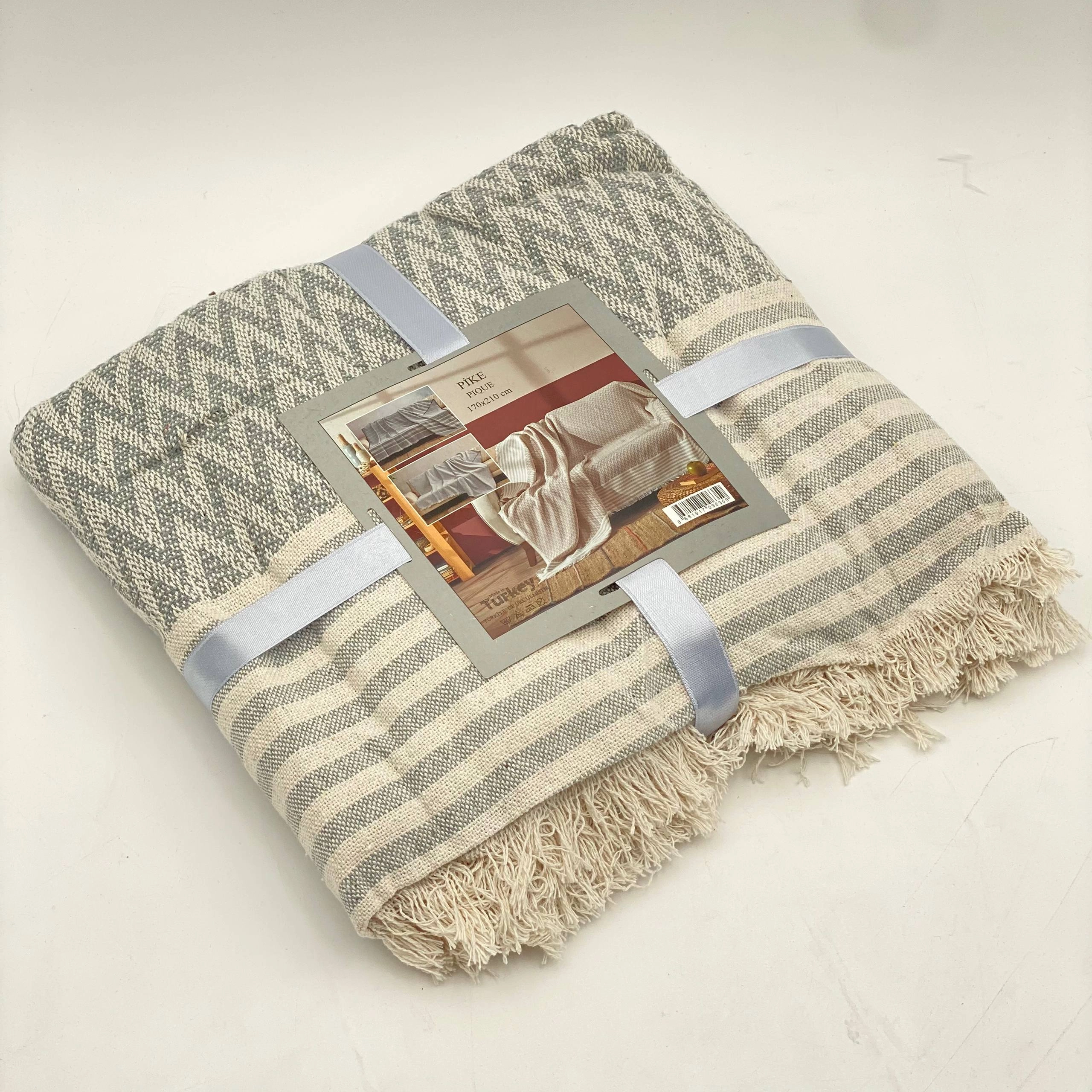 Pike - Ko‘p rangli paxtadan to‘qilgan pled choyshab CH4 (170x210 sm) sotib olish