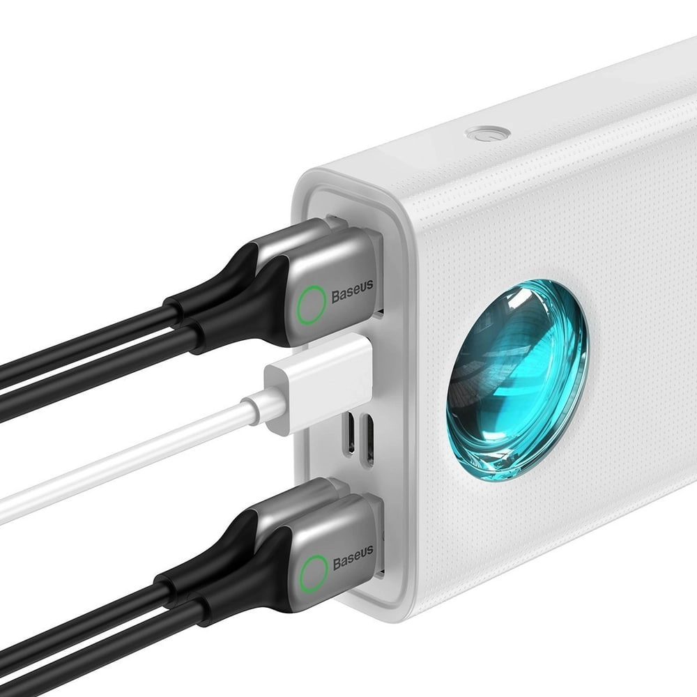 Baseus Power Bank Amblight Quick Charge 65W 30000mAh oq tashqi akkumulyatori O'zbekistonda