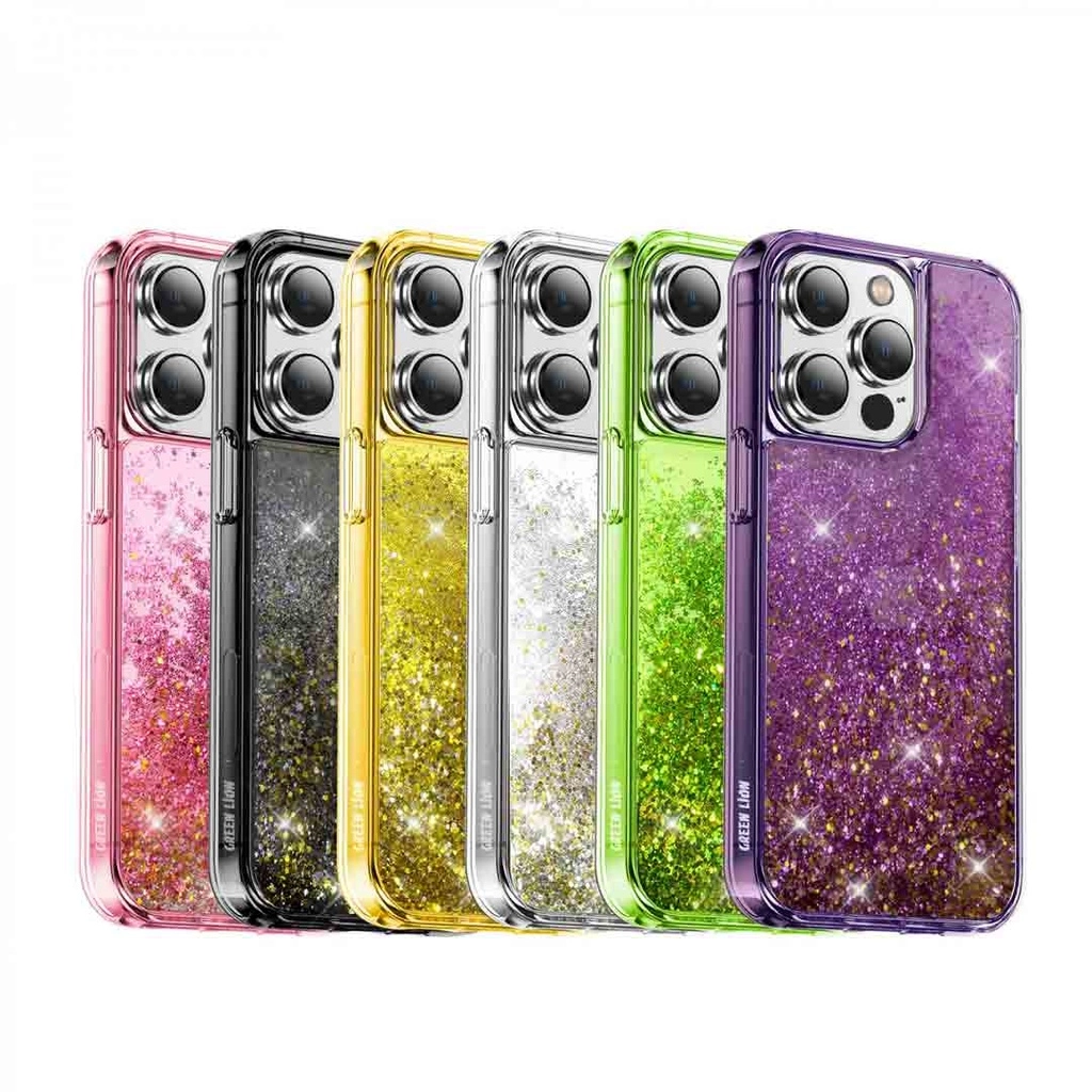 Green Lion Magsafe Happiness 3D Glitter Resin iPhone 14 Pro uchun sariq g‘ilofi arzon