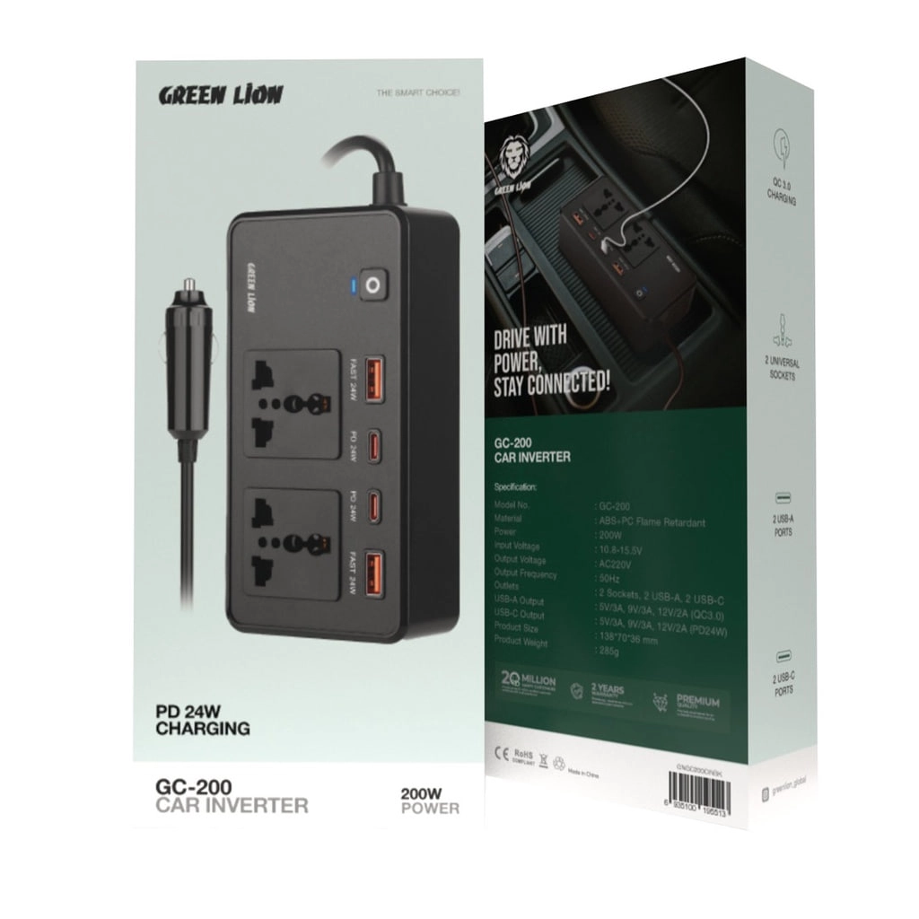 Автомобильный инвертор Green Lion GC-200 купить