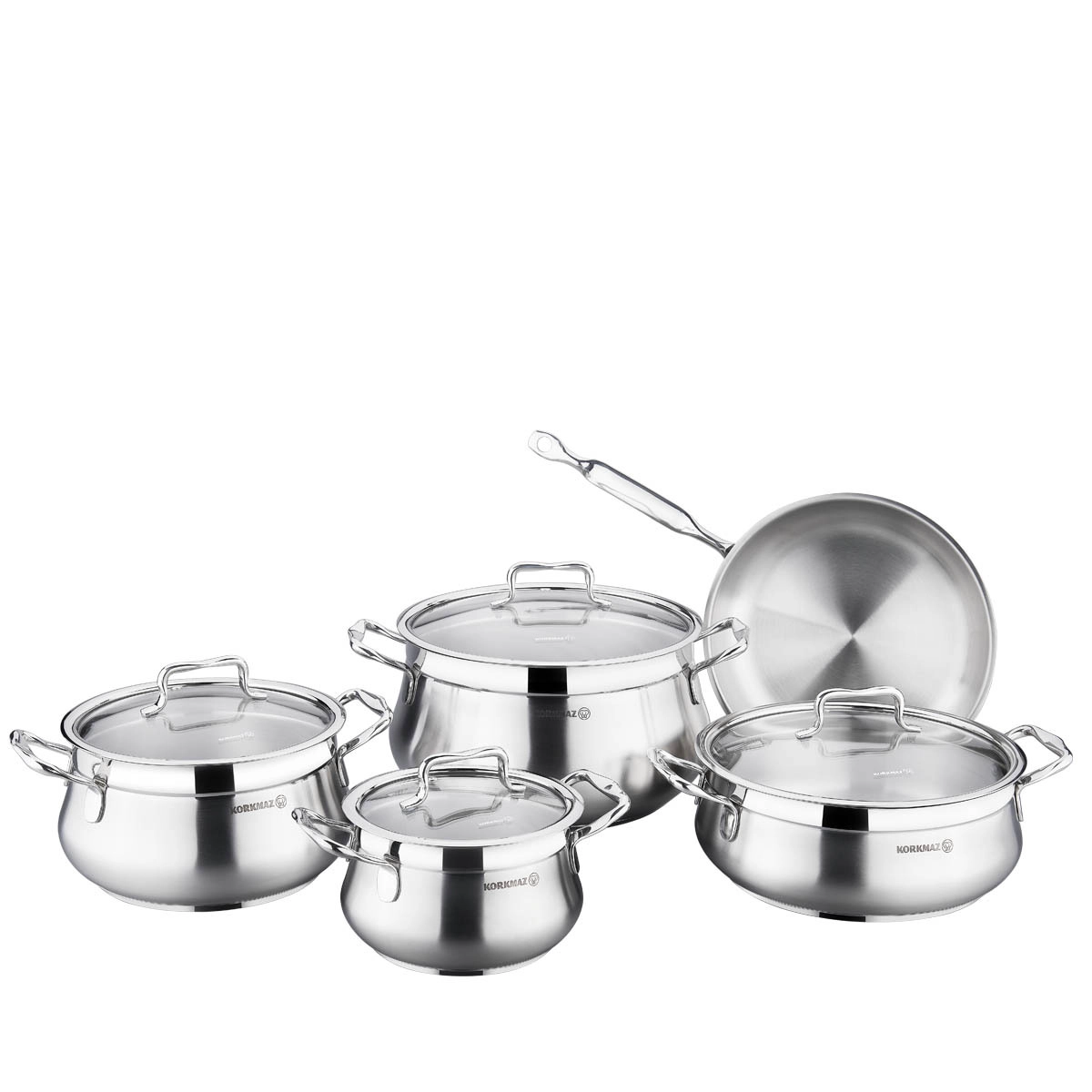 Korkmaz Stara oshxona idish-tovoqlari to‘plami 8 dona (A1969) , Silver bo'lib to'lash