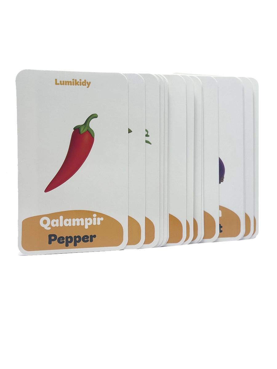 Bolalar rivojlanishi uchun kartochkalar: Sabzavotlar- Vegetables (ingliz tilida) onlayn