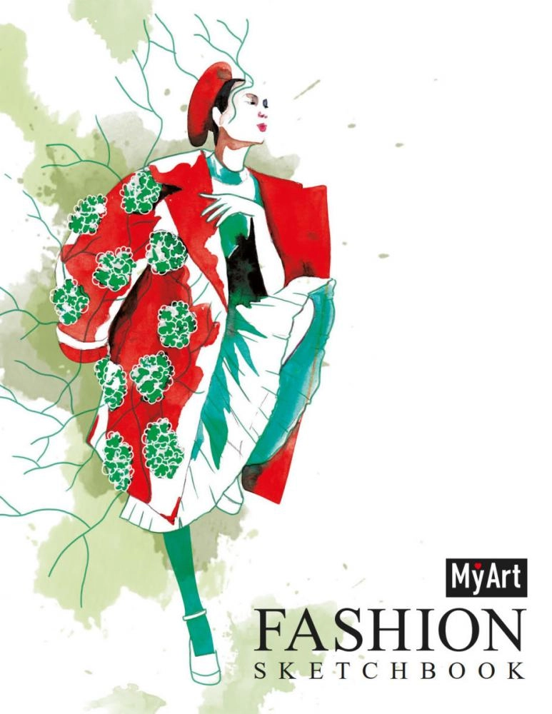 My art. Fashion скетчбук на гребне. Дама в красном пальто купить