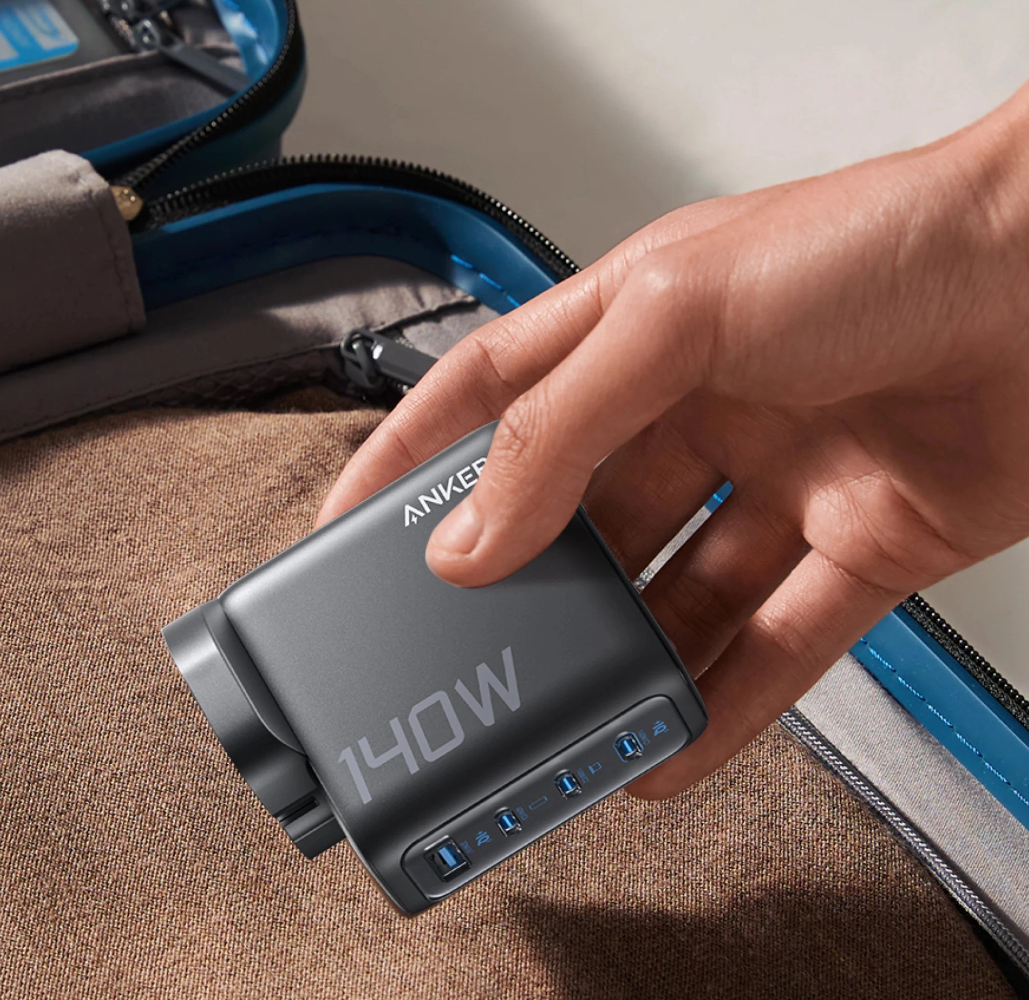 Quvvatlash qurilmasi Anker Charger (140W, 4-Port, PD 3.1) USB-kabeli bilan O'zbekistonda