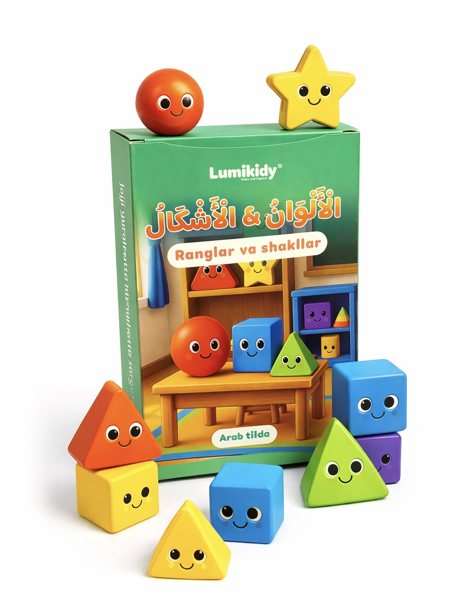 Bolalar rivojlanishi uchun kartochkalar: Ranglar va shakllar - الألوان والأشكال (arab tilida) sotib olish
