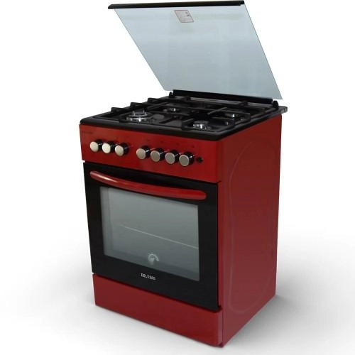Газовая плита Delusso T6411T6 красный недорого