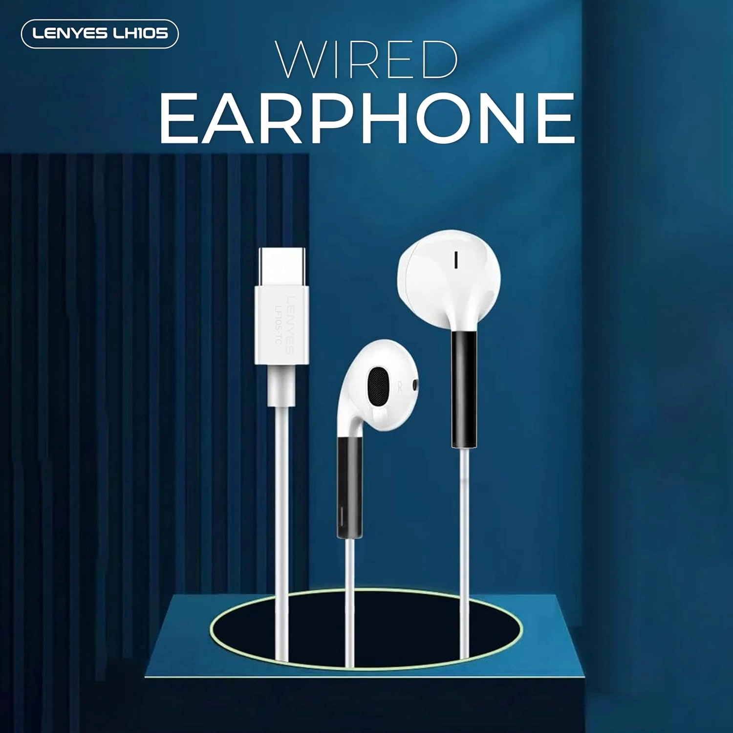 Lenyes LF105 Type-C quloqchinlari White arzon