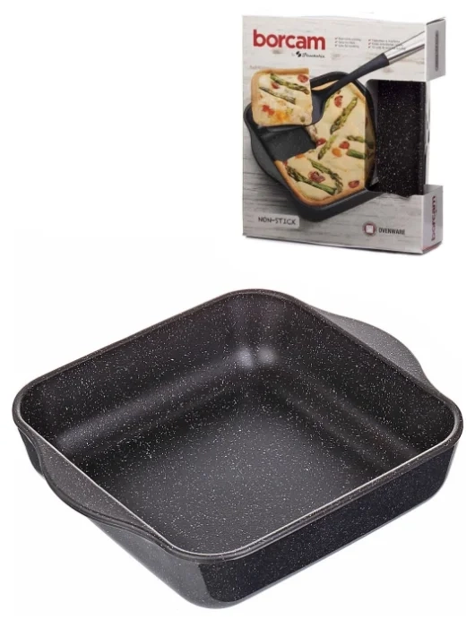 Kuydirmas qoplamali, kvadrat shaklli 2 litrlik Borcam 59034 pishiriq qolipi sotib olish