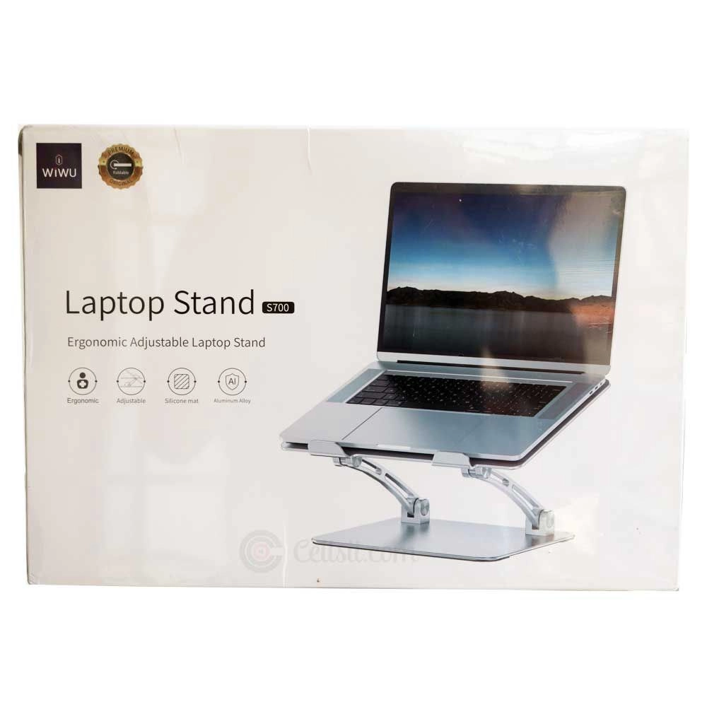 WIWU S700 ERGONOMIC ADJUSTABLE LAPTOP STAND noutbuk uchun taglik, Silver yetkazib berish