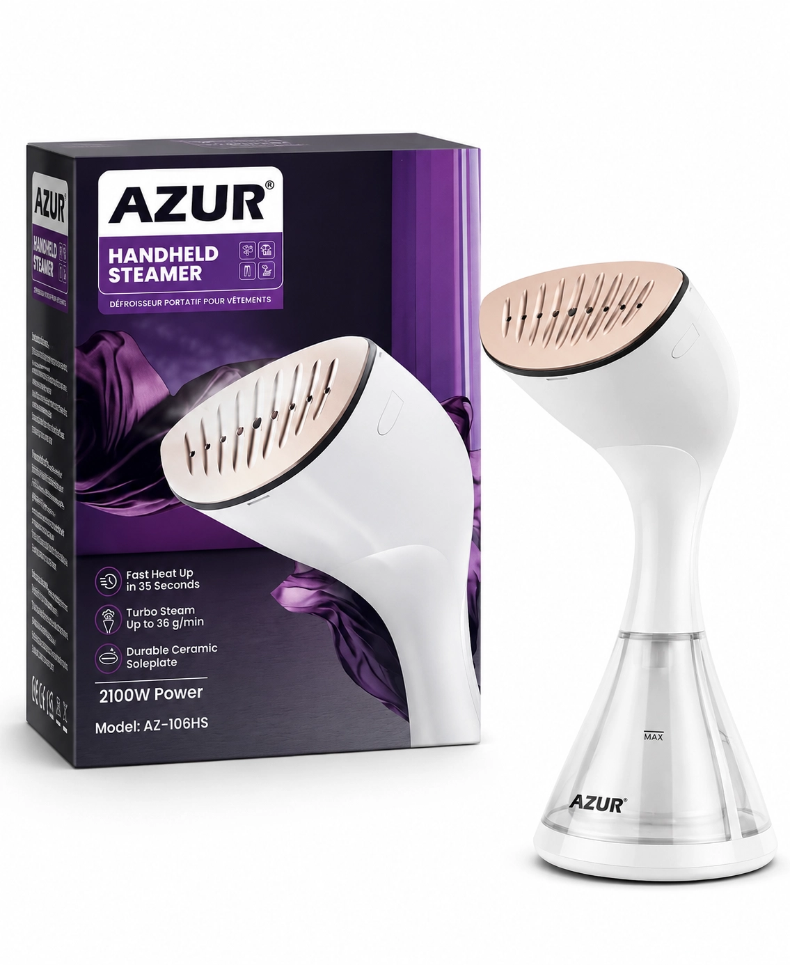 Qo‘l kiyim bug‘lagichi AZUR AZ-106HS, White arzon