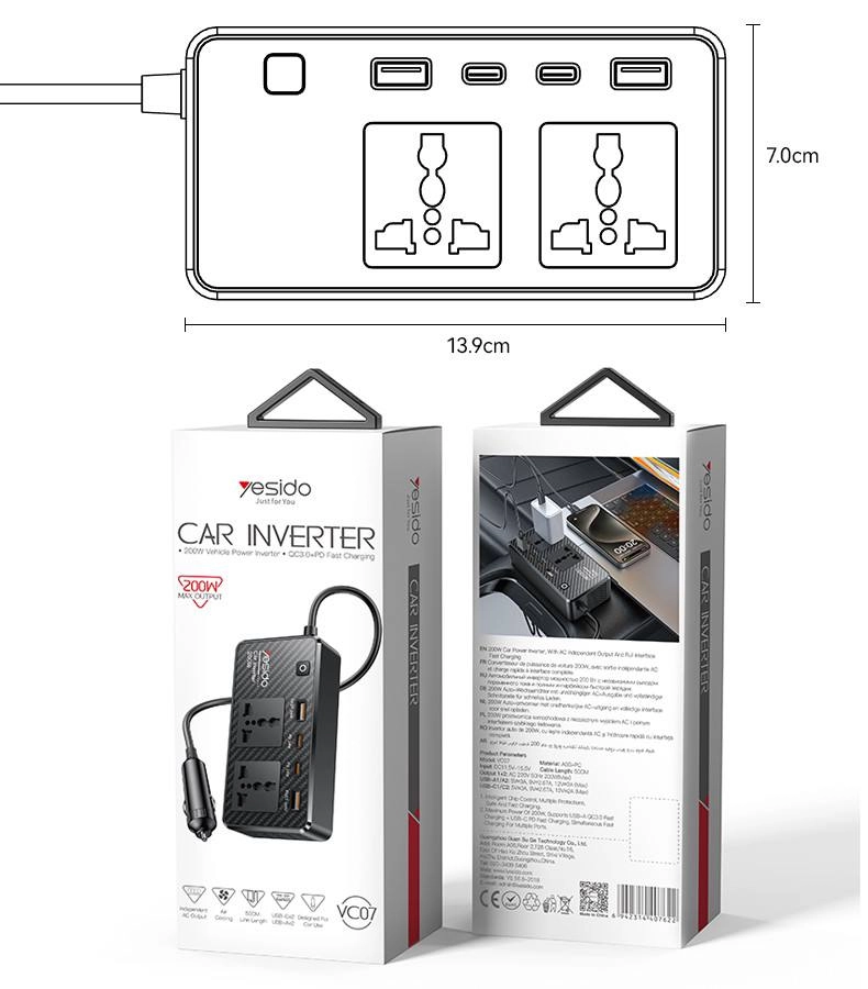 Yesido VC07 avtomobil inverteri arzon