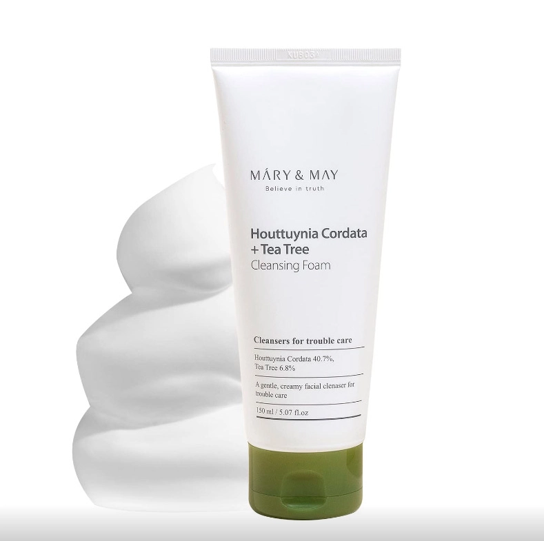 Очищающая пенка для чувствительной кожи Mary&May Houttuynia Cordata + Tea Tree Cleansing Foam купить