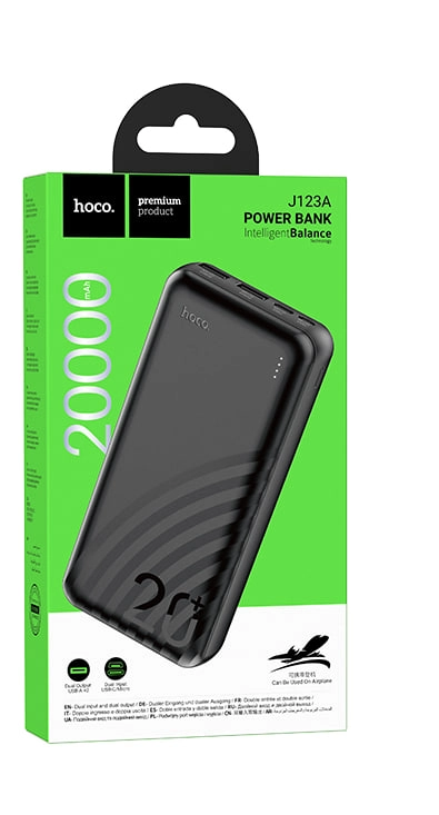 Внешний аккумулятор Hoco J123A 20000mAh чёрный онлайн