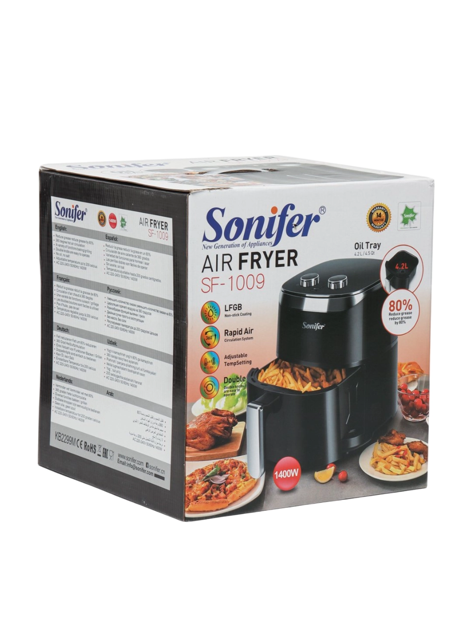 Sonifer SF-1009 aerogril, 4,2 litrli qovurish qozoni bo'lib to'lash
