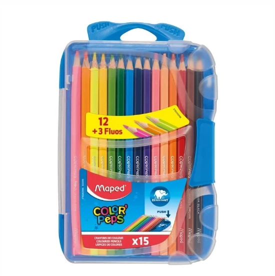 Rangli qalamlar Maped Maped Color Peps 12+3 rang sotib olish