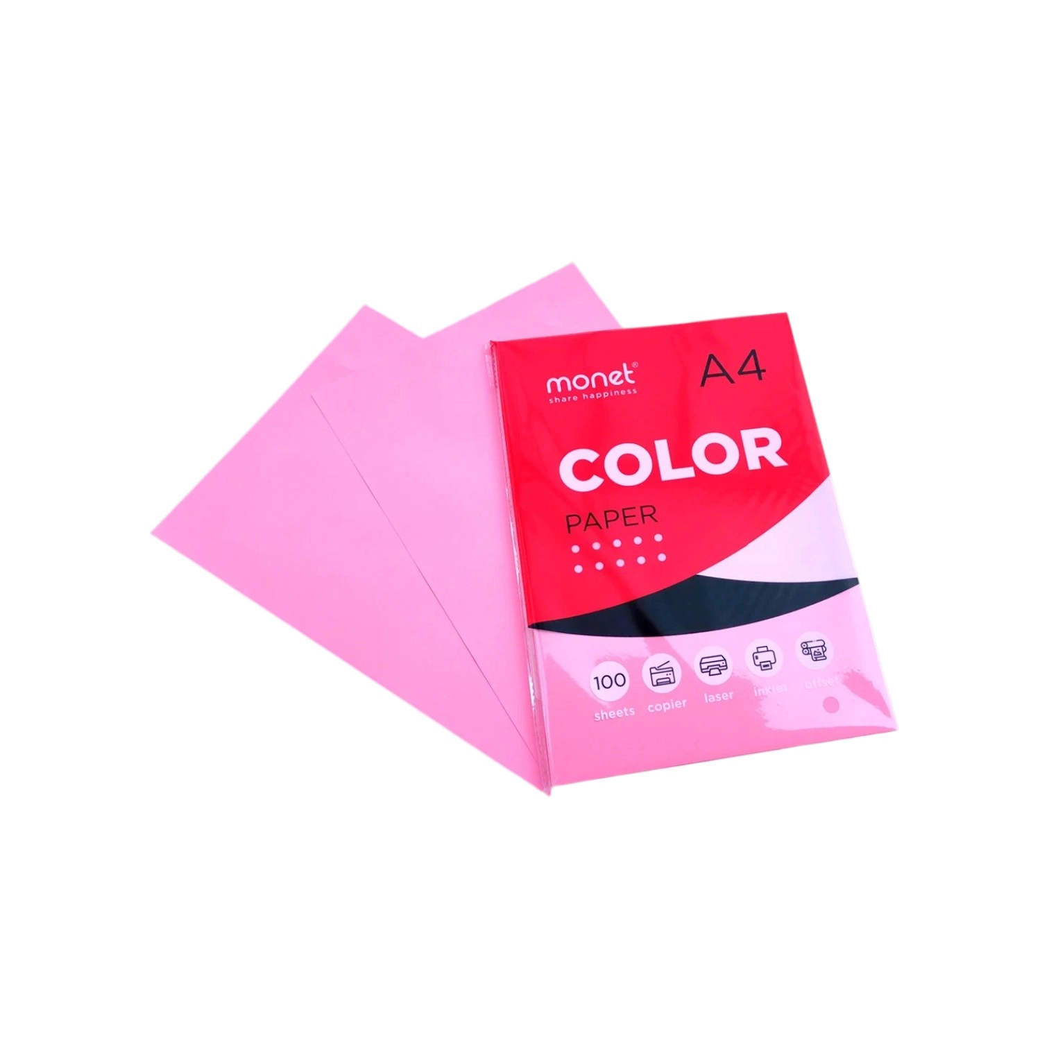 Цветная бумага розовый A4 2CP012 (100 шт) купить