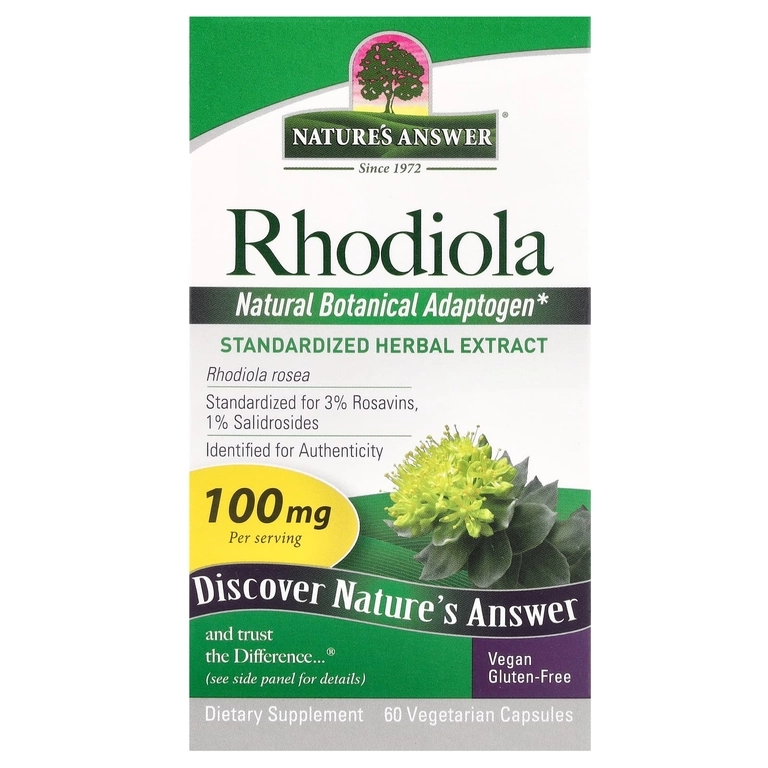 Nature's Answer, Rhodiola, 100 mg, 60 vegetarian kapsula (16426) sotib olish